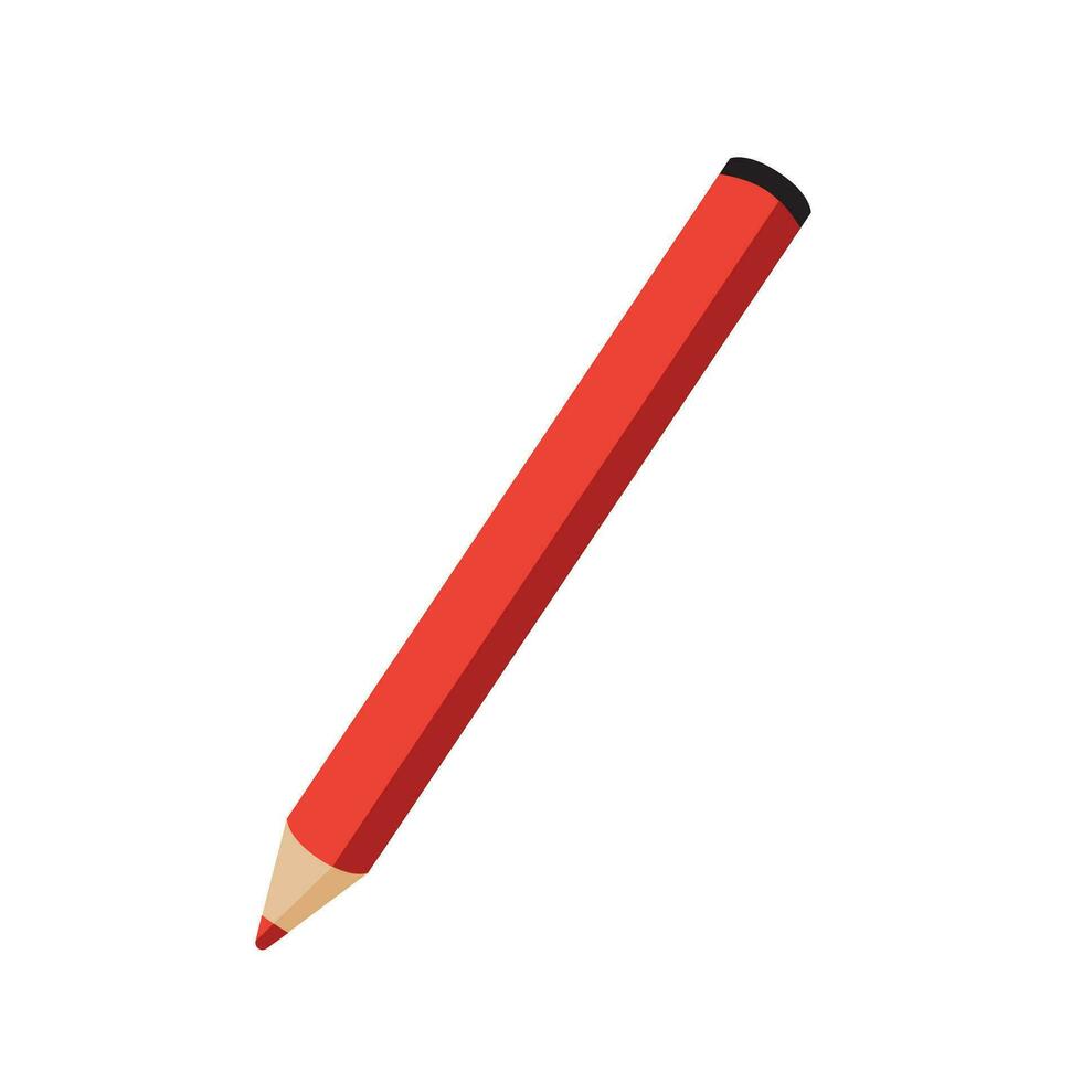 Colored pencil office and school supplies isolated icon vector