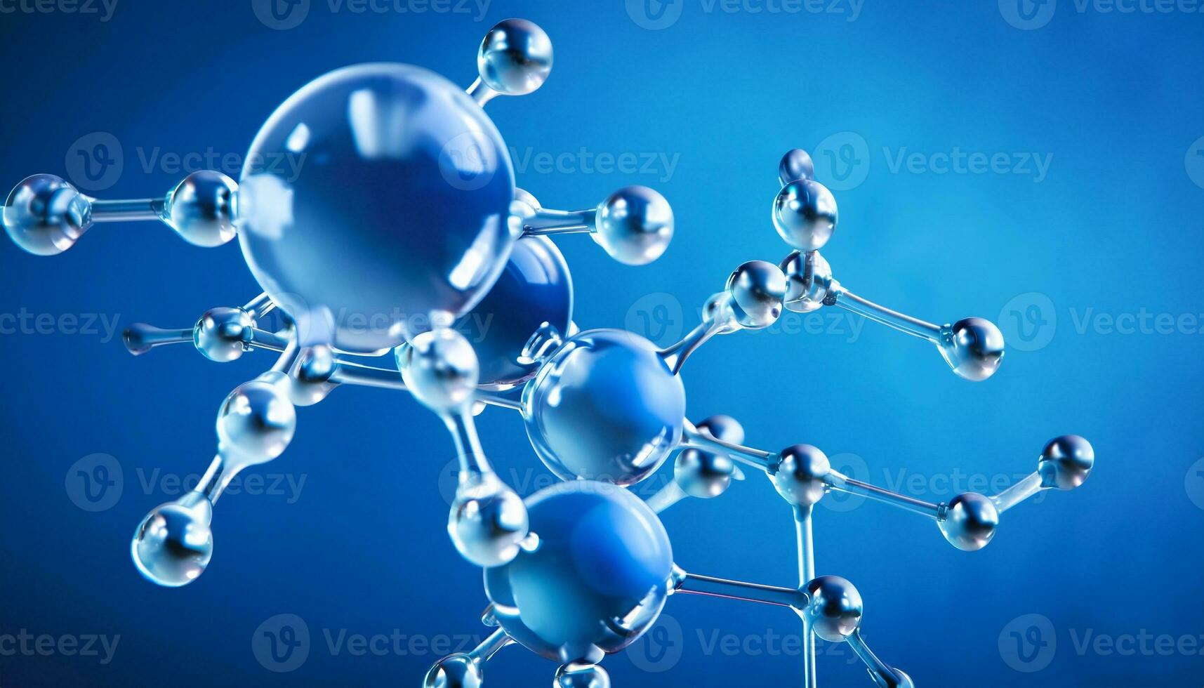 Science background with molecula and atom model. Abstract molecular structure. photo