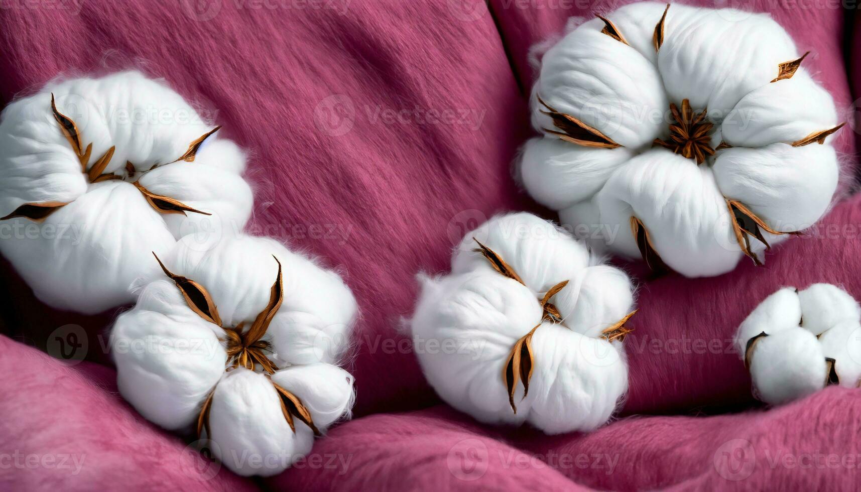 White fluffy cotton flower close up. Delicate light beauty natural organic fiber, raw materials for making fabric. photo