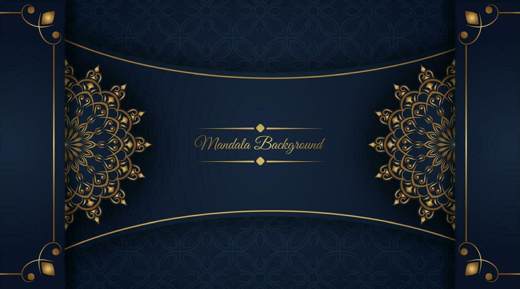 luxury background with golden mandala ornament vector