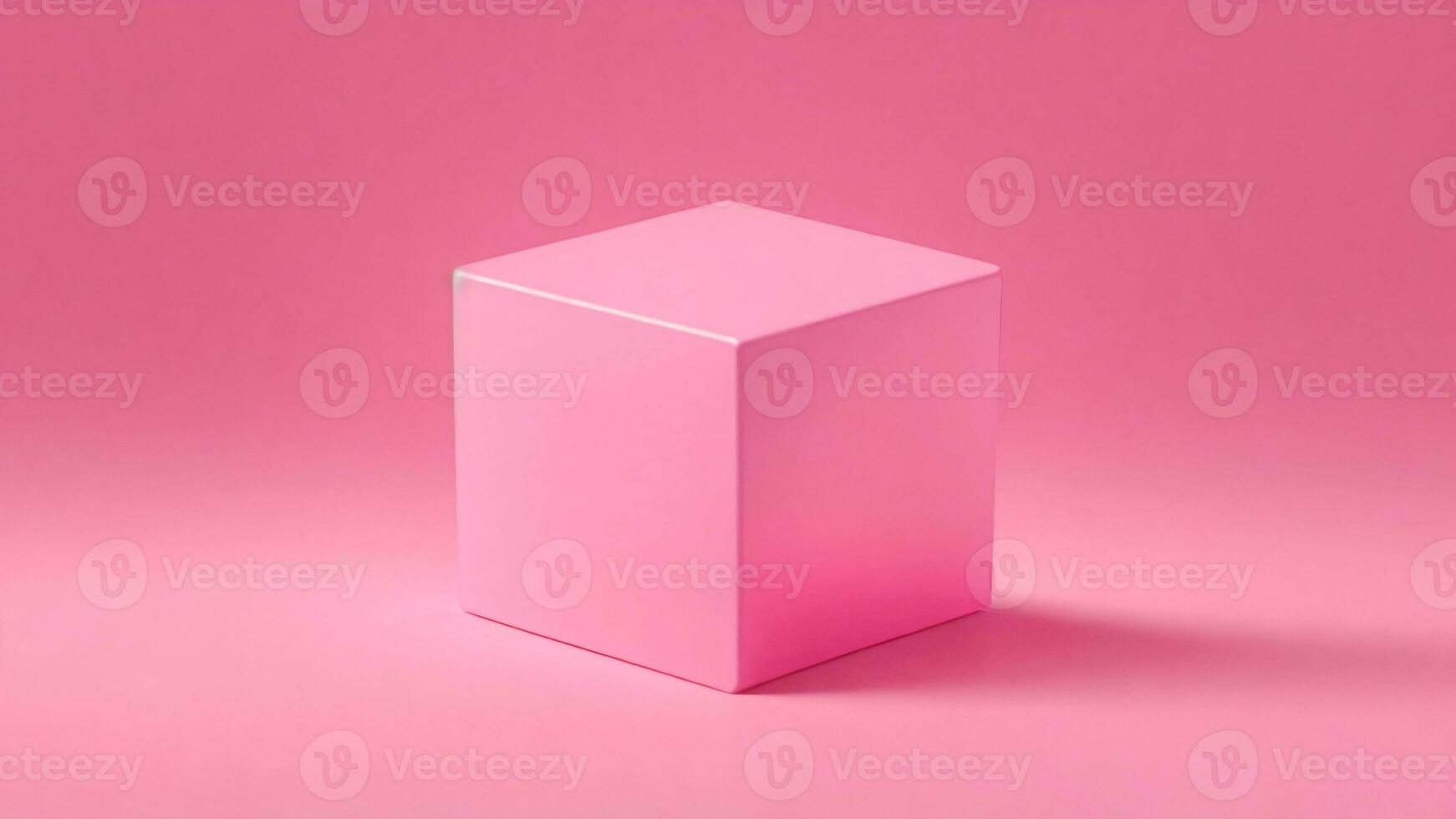 Pink cube on pink background. Minimal concept. 3d render ai generated photo