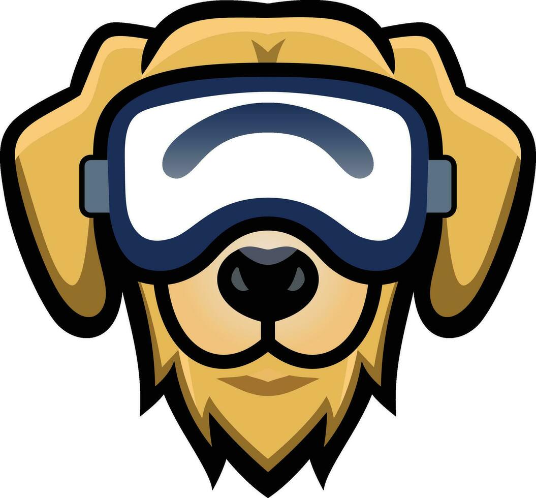 perro vistiendo un vr auriculares vector logo modelo , perro vistiendo un virtual realidad engranaje sencillo logo icono , símbolo valores vector imagen