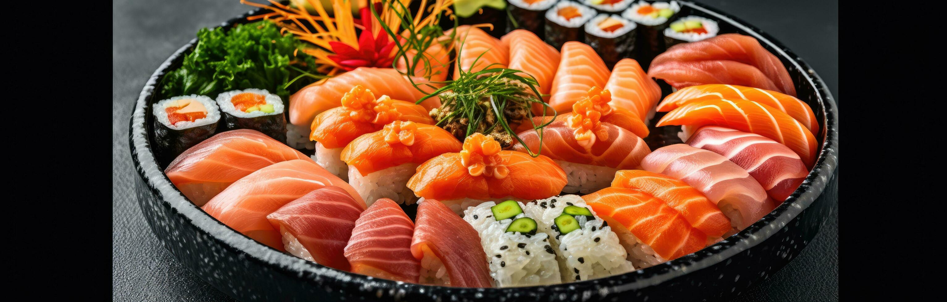 Visual representation of the food served at the table. Generative AI photo