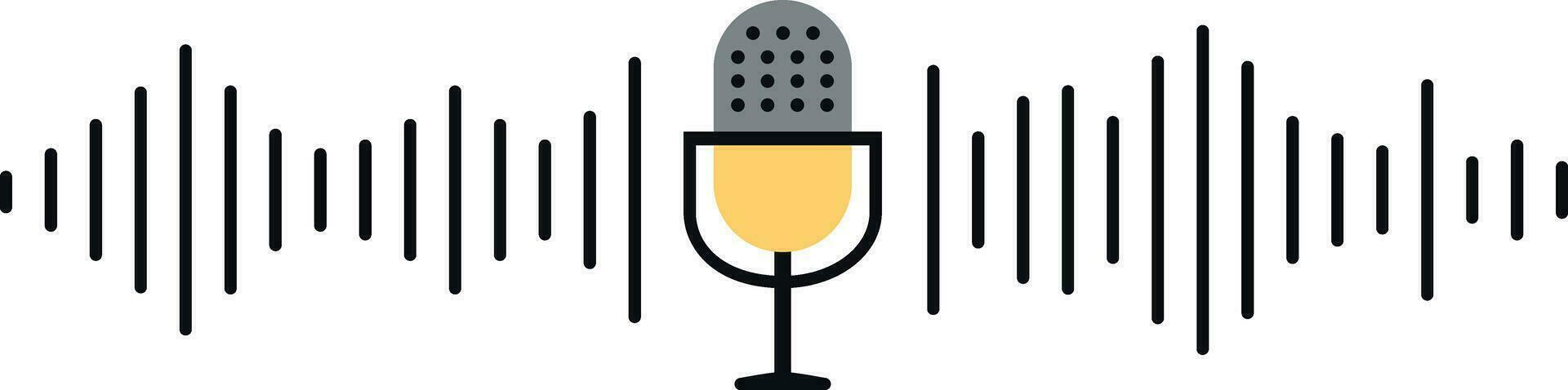 sound wave with microphone vector