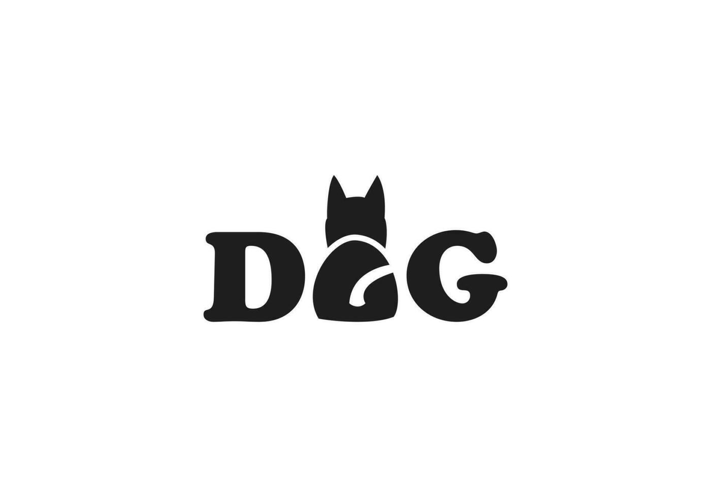 creative dog and text added animal logo icon design vector