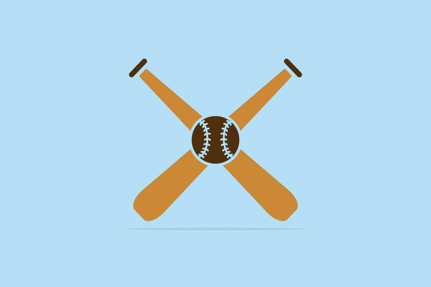 pelotas de beisbol con palos en cruzar firmar vector logo diseño. deporte objeto icono concepto. béisbol deporte logo icono.