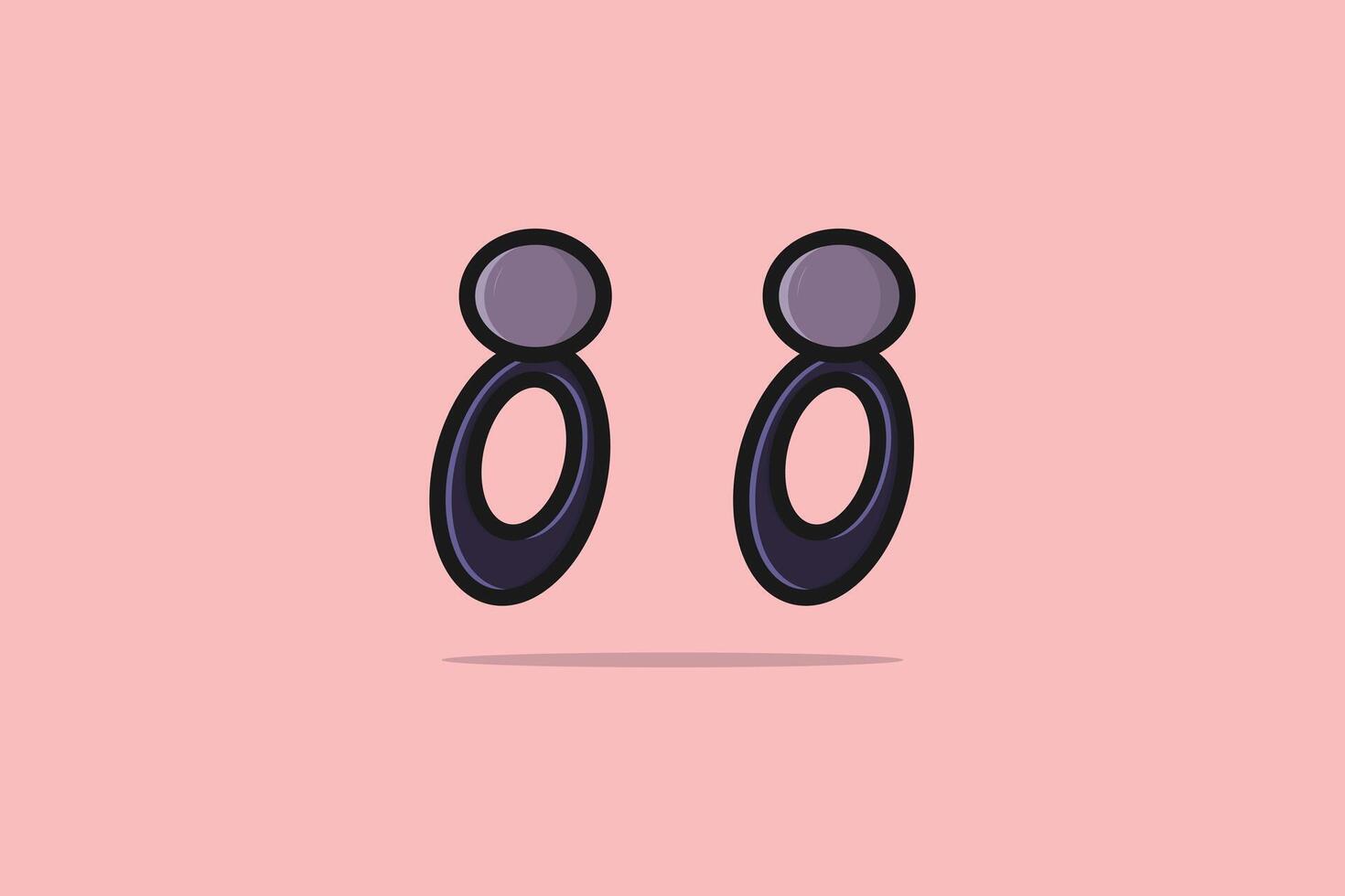 Round shape earrings jewelry vector illustration. Beauty fashion objects icon concept. New arrival women jewelry earrings with gemstone vector design.