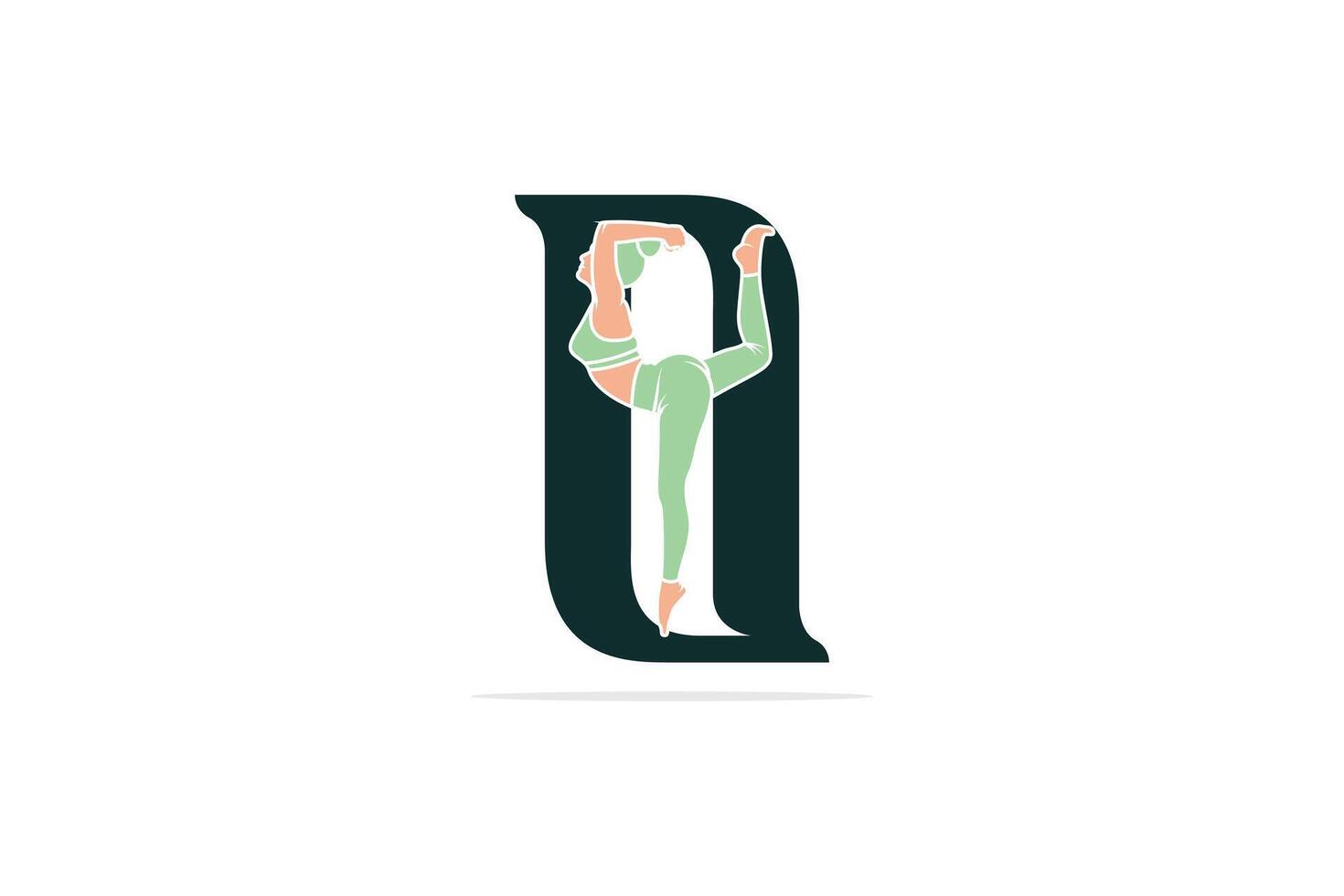 Sports yoga women in letter O vector design. Alphabet letter icon concept. Sports young women doing yoga exercises with letter O logo design.