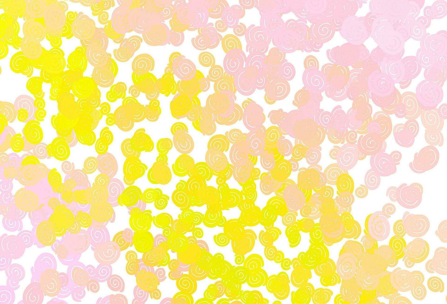 Light Red, Yellow vector pattern with bubble shapes.