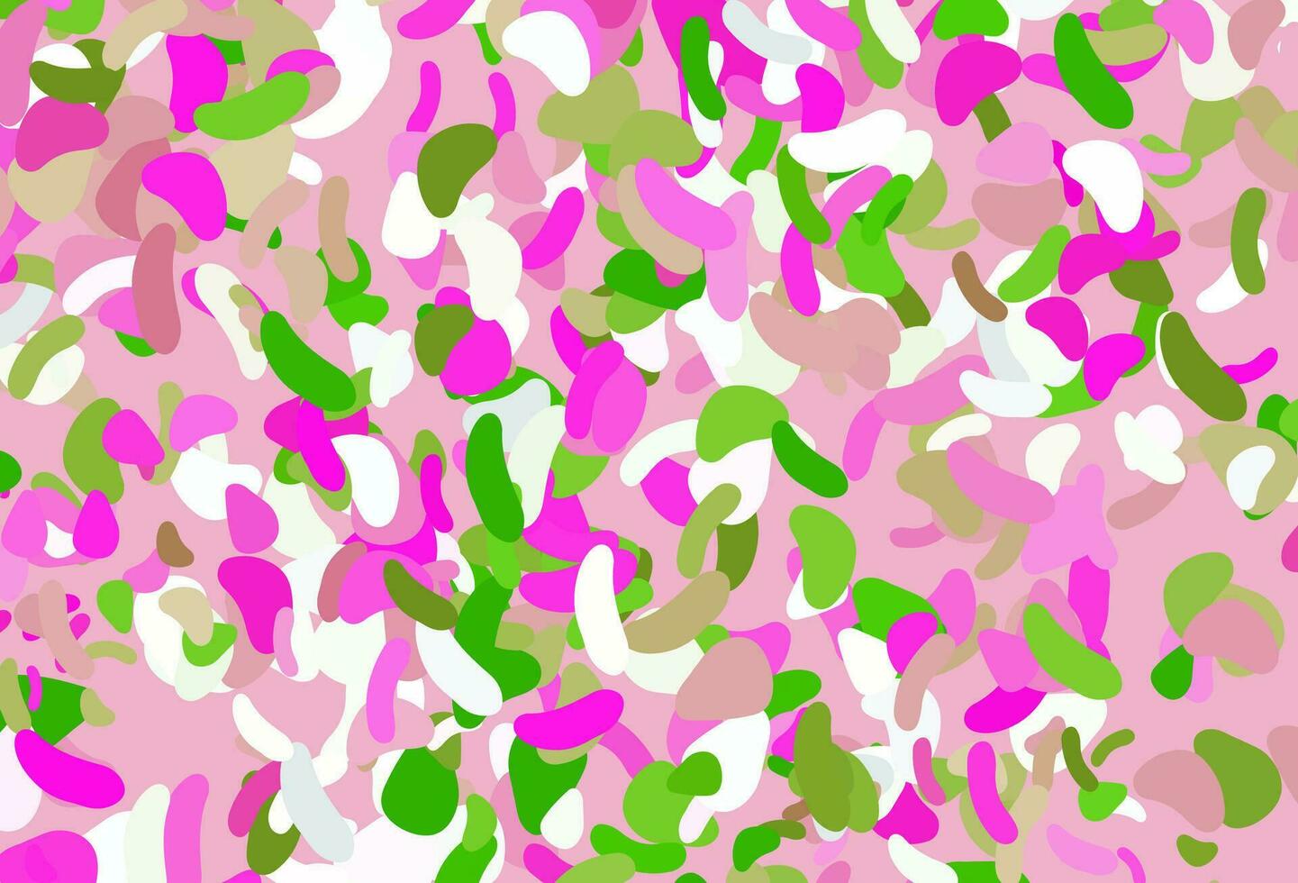 textura de vector rosa claro, verde con formas aleatorias.