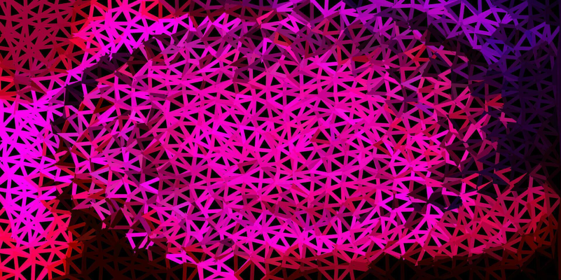Dark pink vector abstract triangle backdrop.