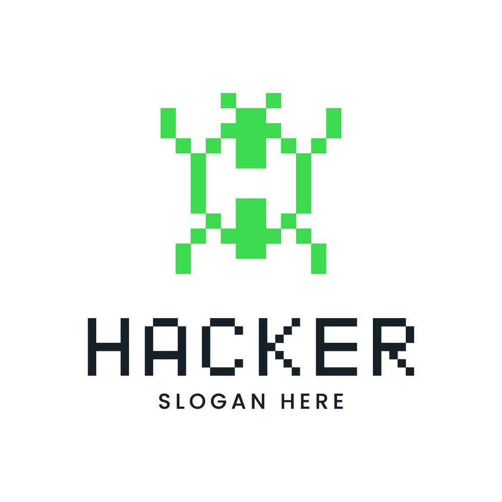 Bug logo with 8 bit mode. photo