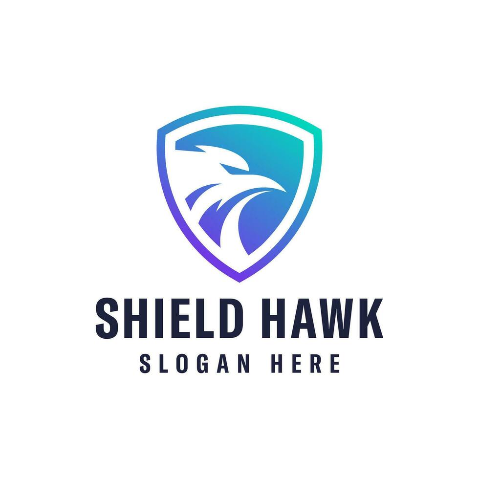 Modern logo combination of shield and eagle head. vector