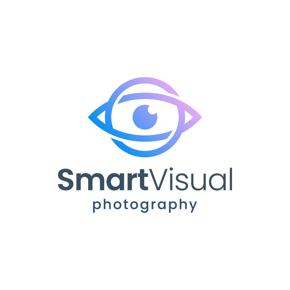 Modern S and lens combination logo. vector