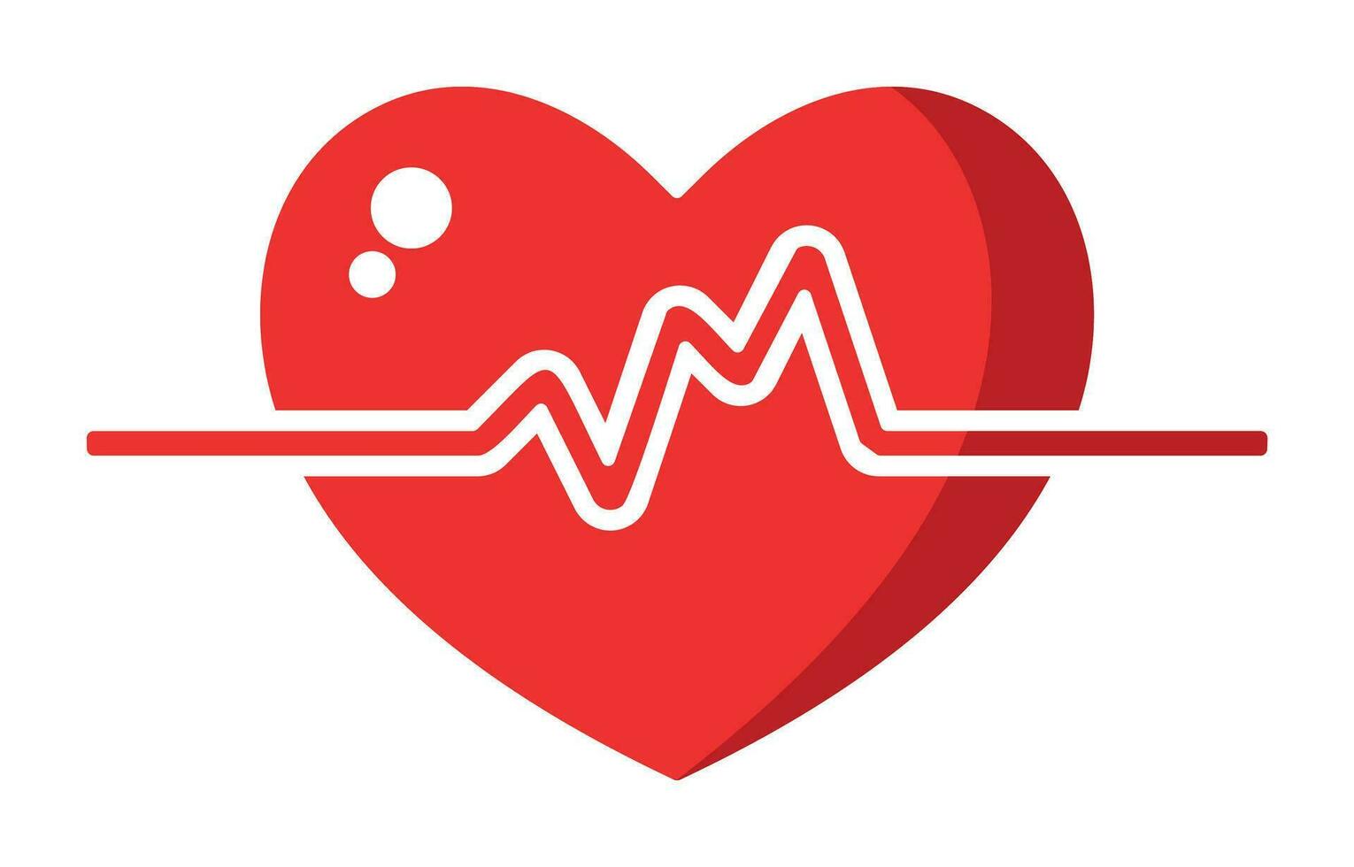 heartbeat red heart icon, medical and health concept. simple and modern design, vector for app and web.