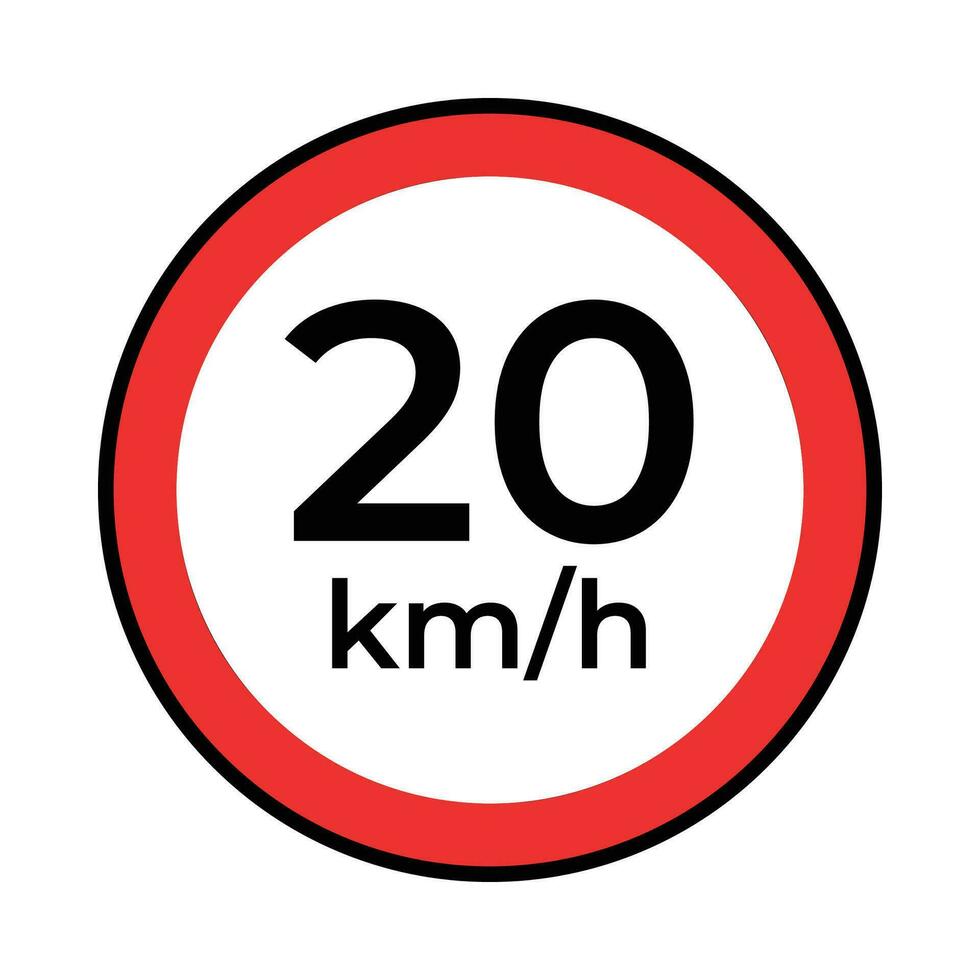 vector traffic or road sign speed limit 20, simple design on white background.