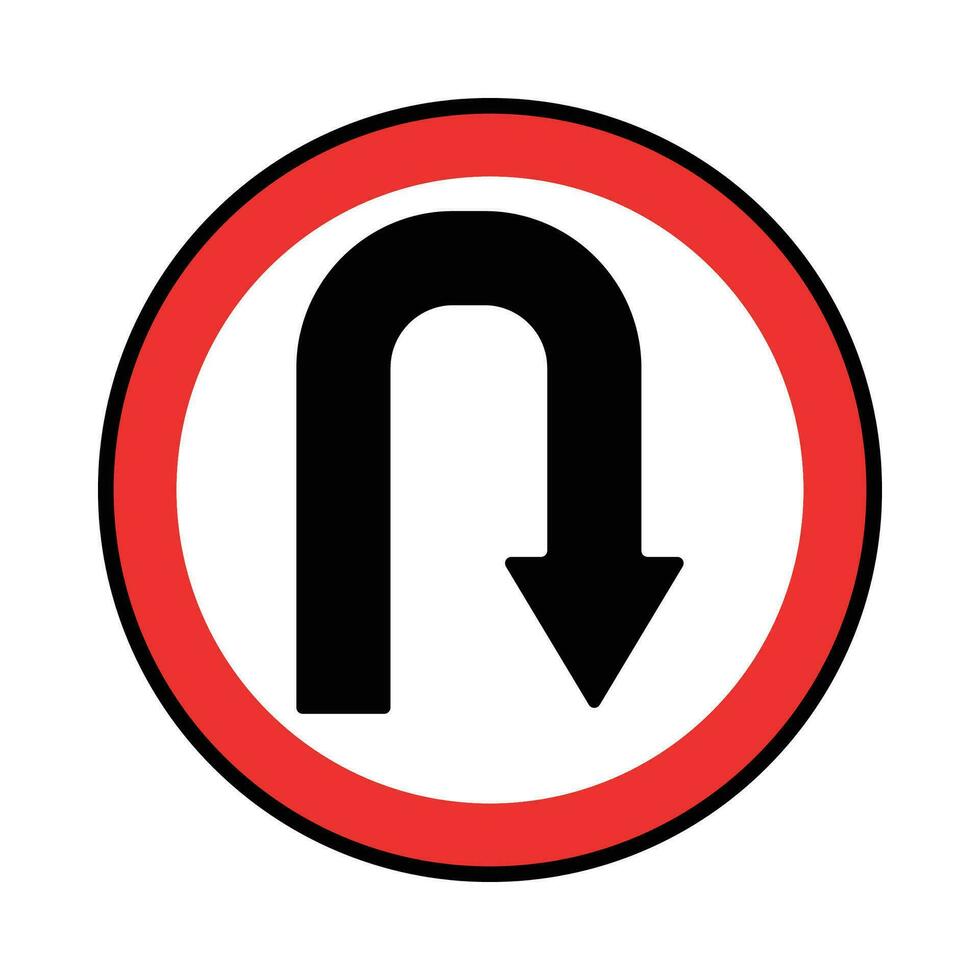 vector tráfico firmar giro bien, la carretera signo. rojo color diseño en blanco antecedentes