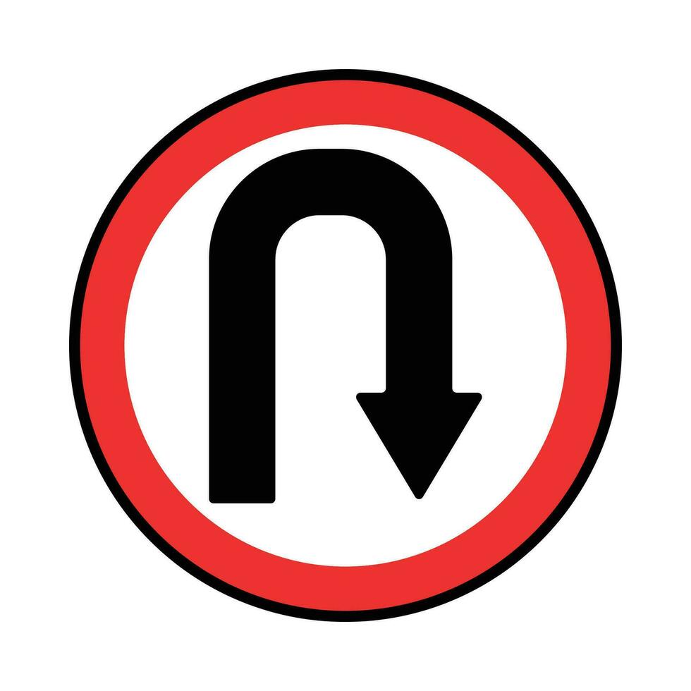 vector traffic sign turn right, road sign. red color design on white background
