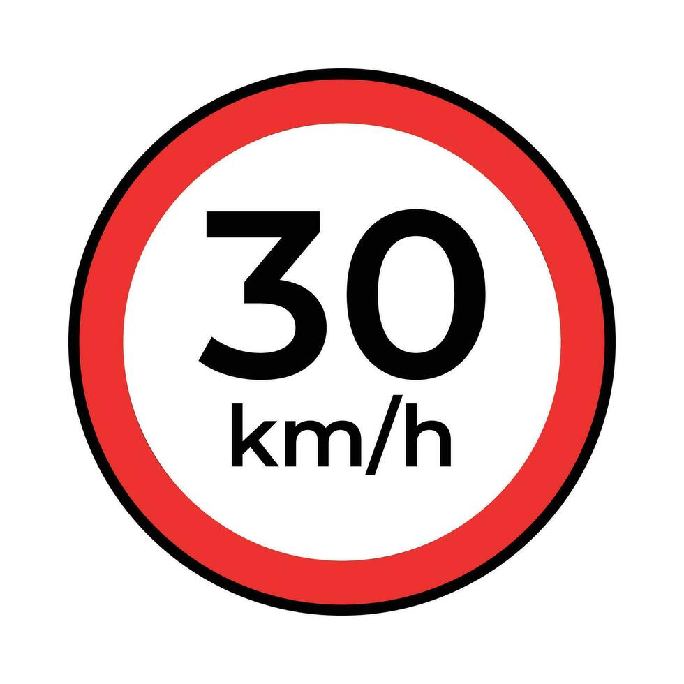 vector traffic or road sign speed limit 30, simple design on white background.