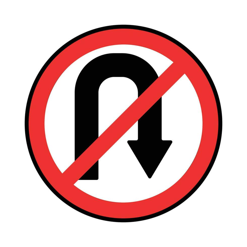 vector traffic sign no turning right, road sign. red color design on white background