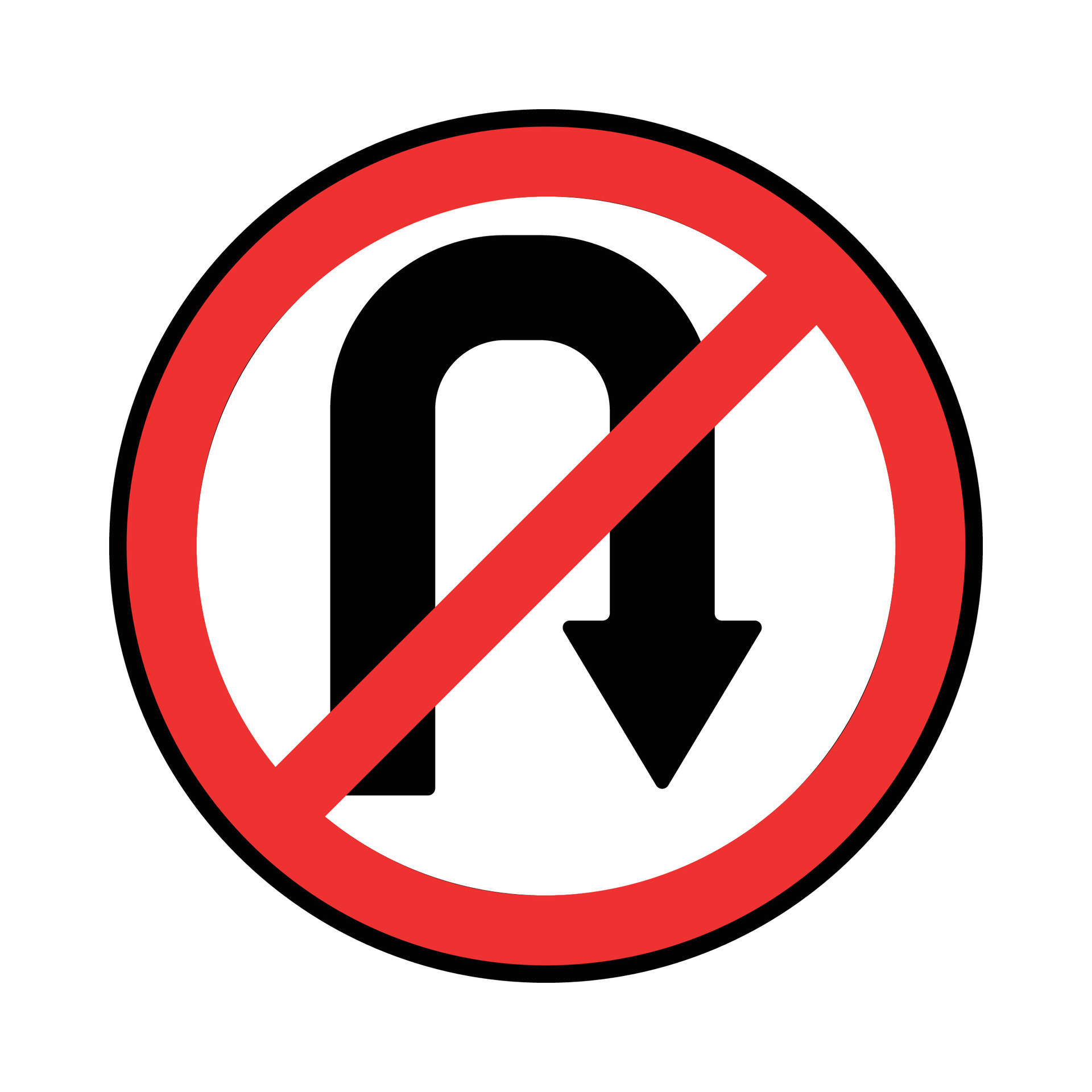 vector traffic sign no turning right, road sign. red color design on