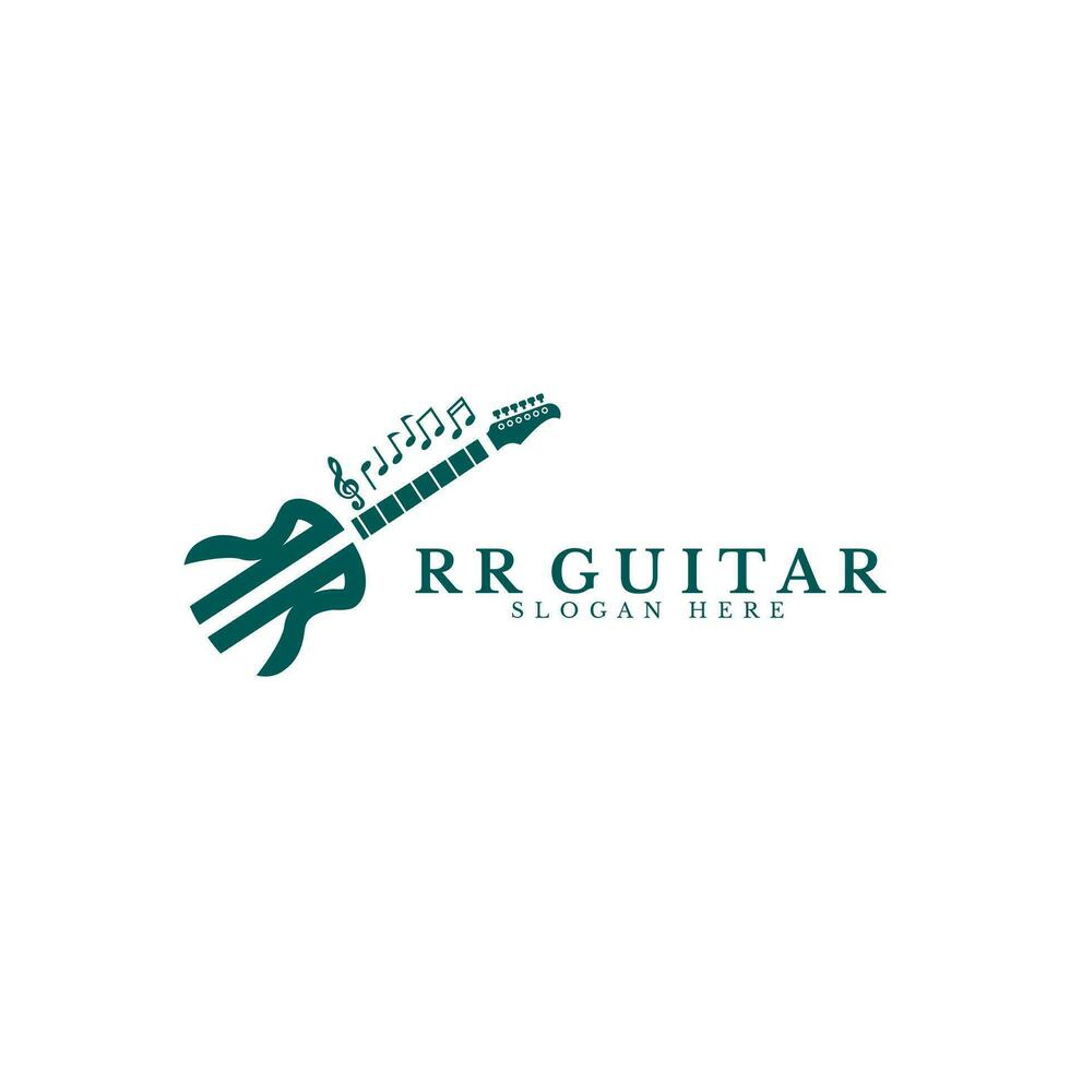 RR Letter Guitar Logo, creative and simple vector