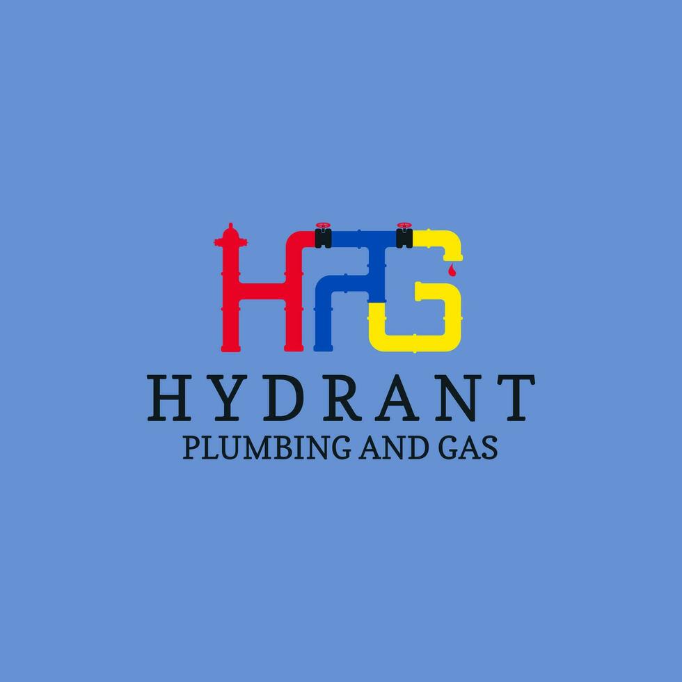HPG Letter Logo. Fire hydrants, plumbing, and gas pipes. vector