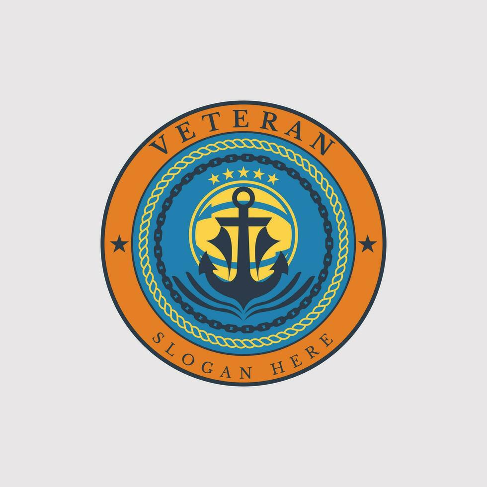 Ship Anchor emblem logo vector. vector