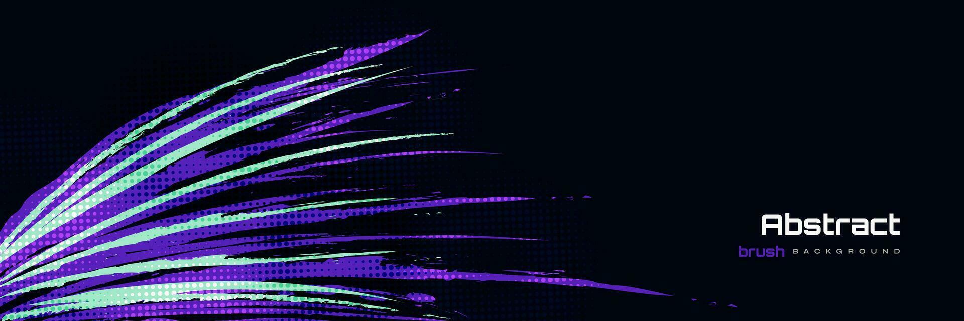 Abstract and Colorful Brush Background with Halftone Effect. Sport Banner. Brush Stroke Illustration. Scratch and Texture Elements For Design vector