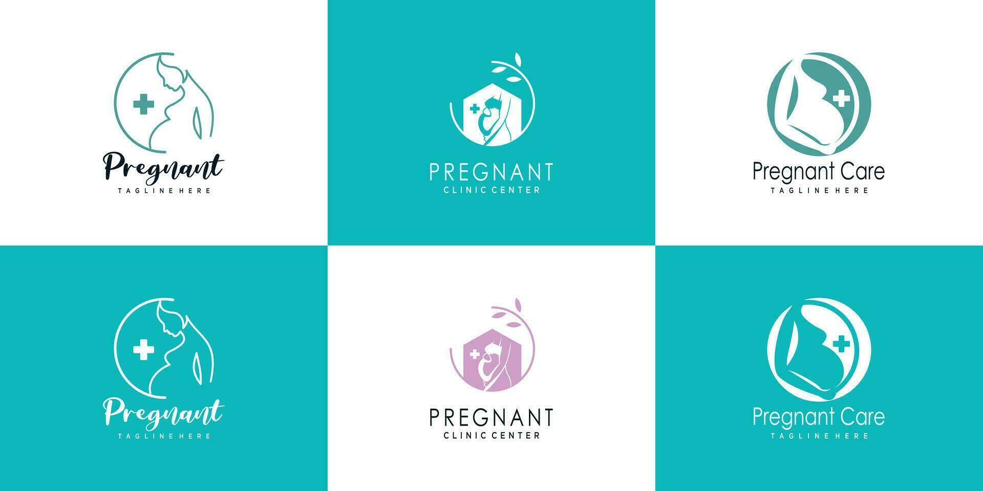 pregnant logo design collection with modern unique style concept  premium vector