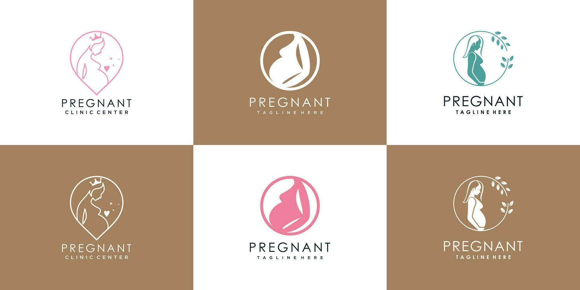 pregnant logo design collection with modern unique style concept  premium vector