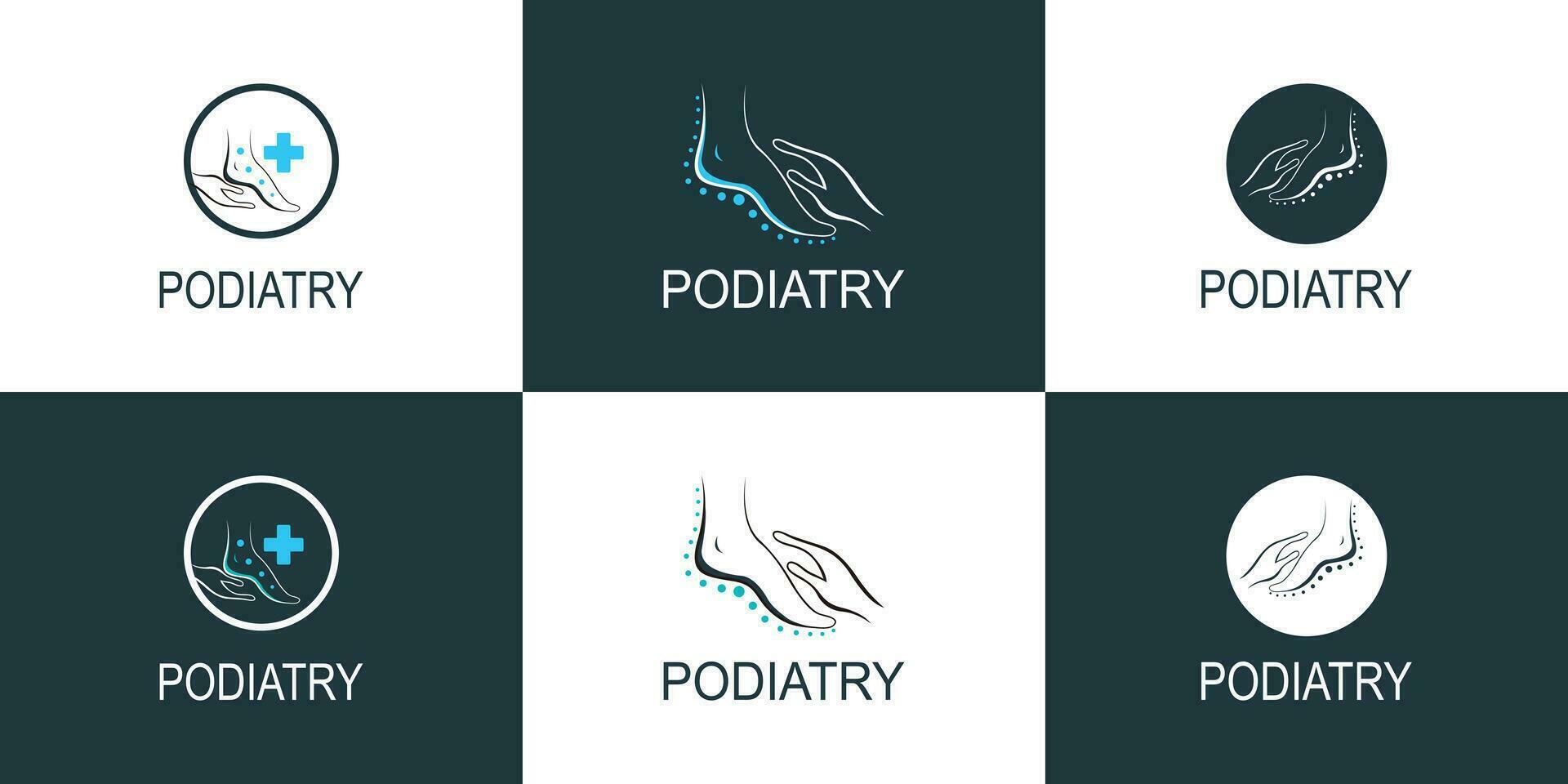 podiatry logo design collection with creative concept design premium vector