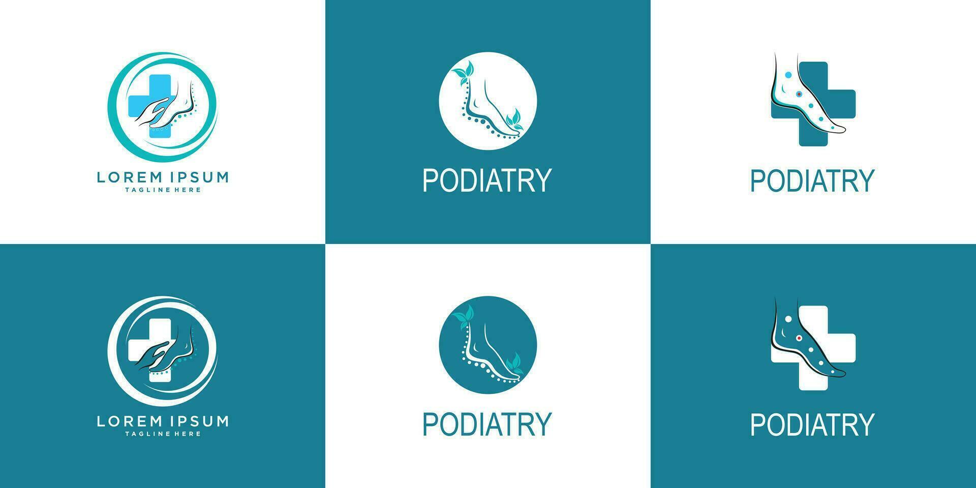 podiatry logo design collection with creative concept design premium vector