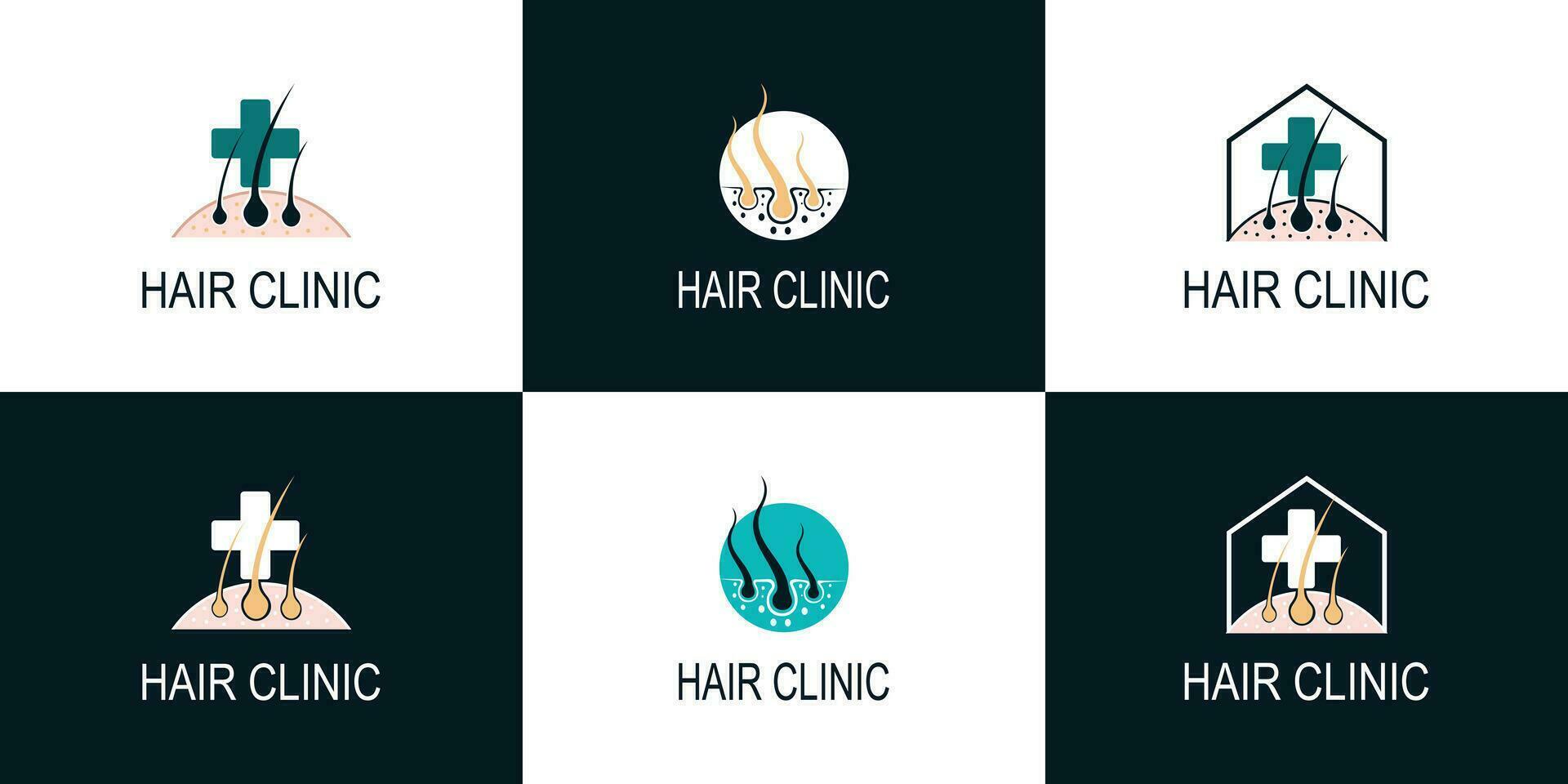 hair care logo design collection with modern  and creative concept  premium vector