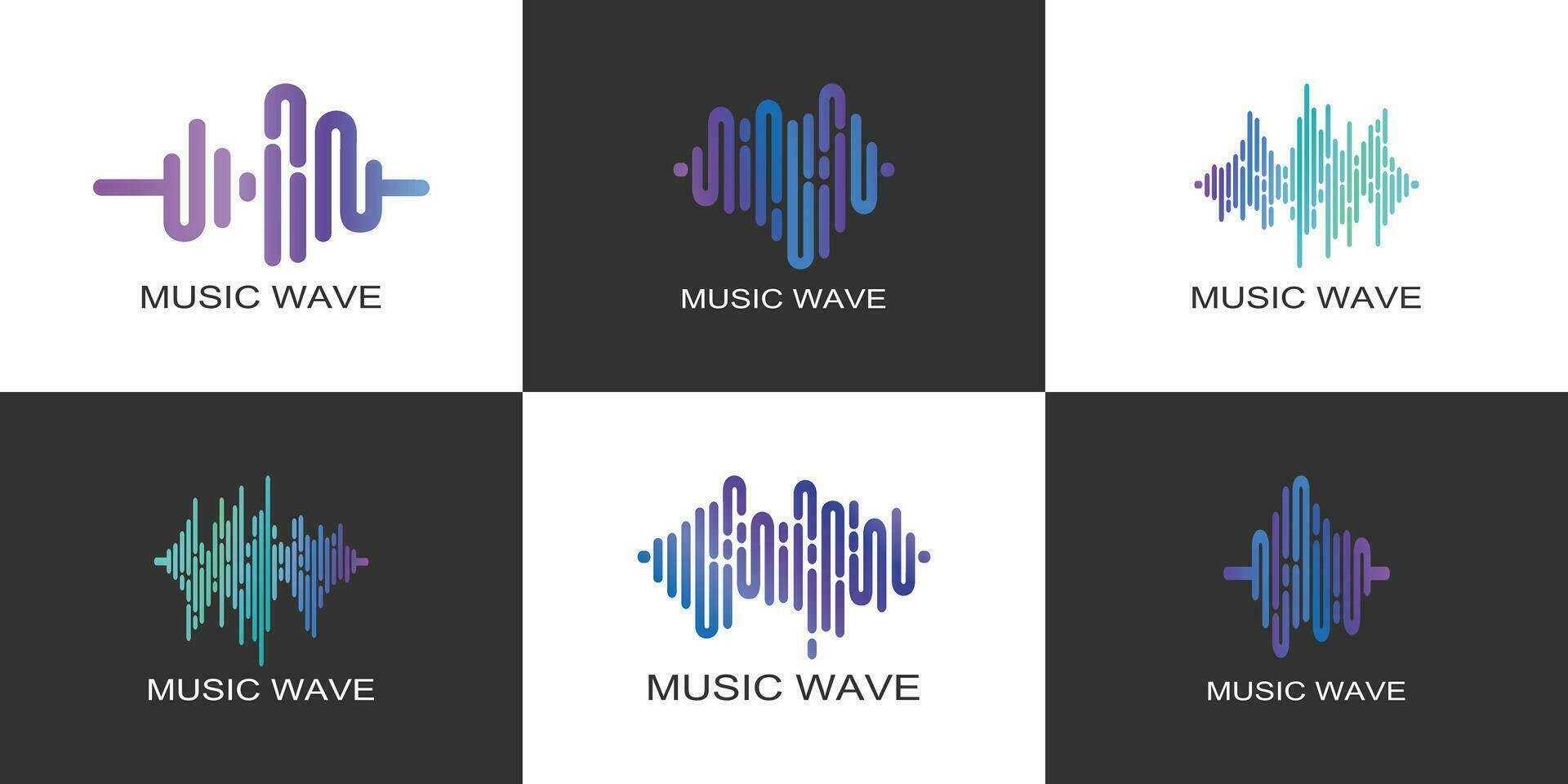 Music logo design collection with creative concept premium vector