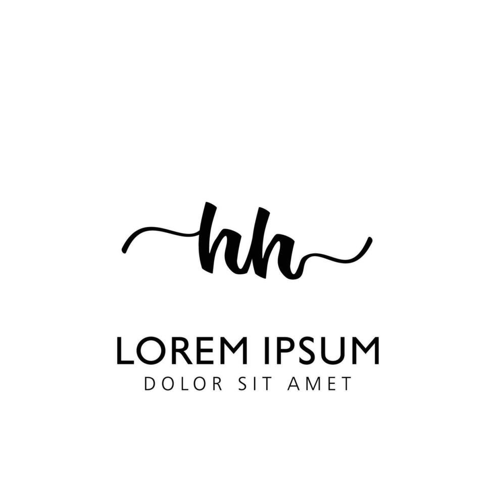 HH Initial Handwriting Template Design vector