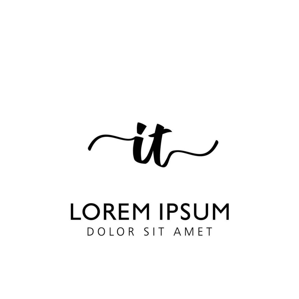 IT Initial Handwriting Template Design vector