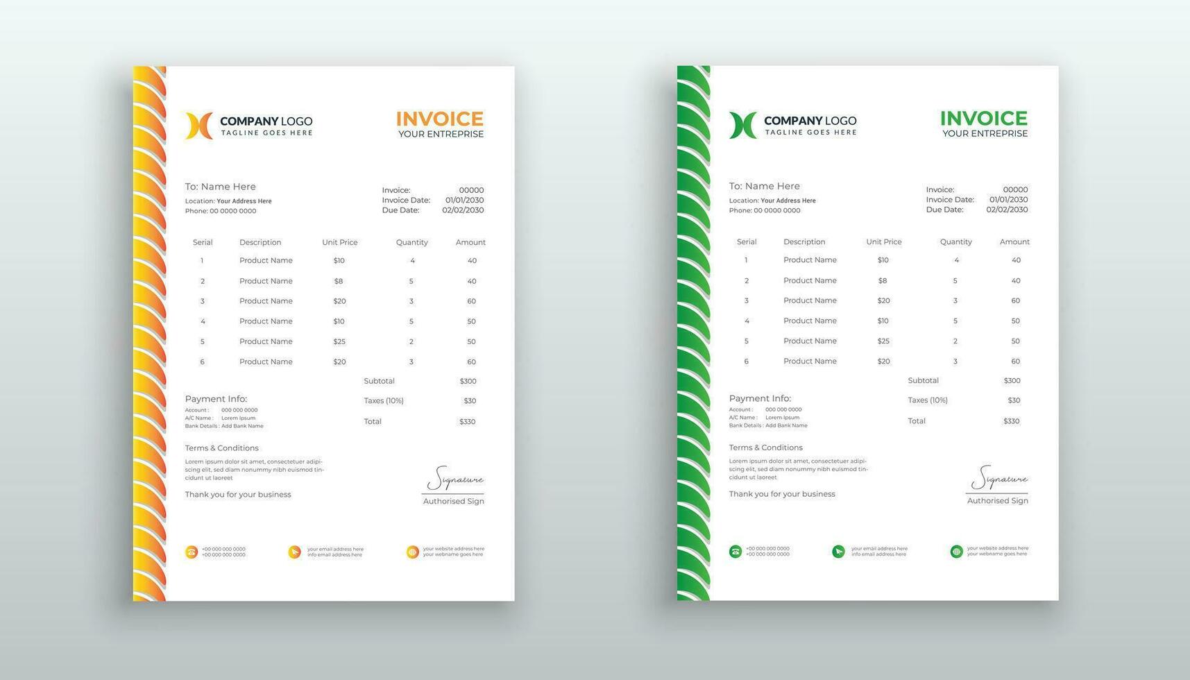 professional creative invoice template design for your business vector