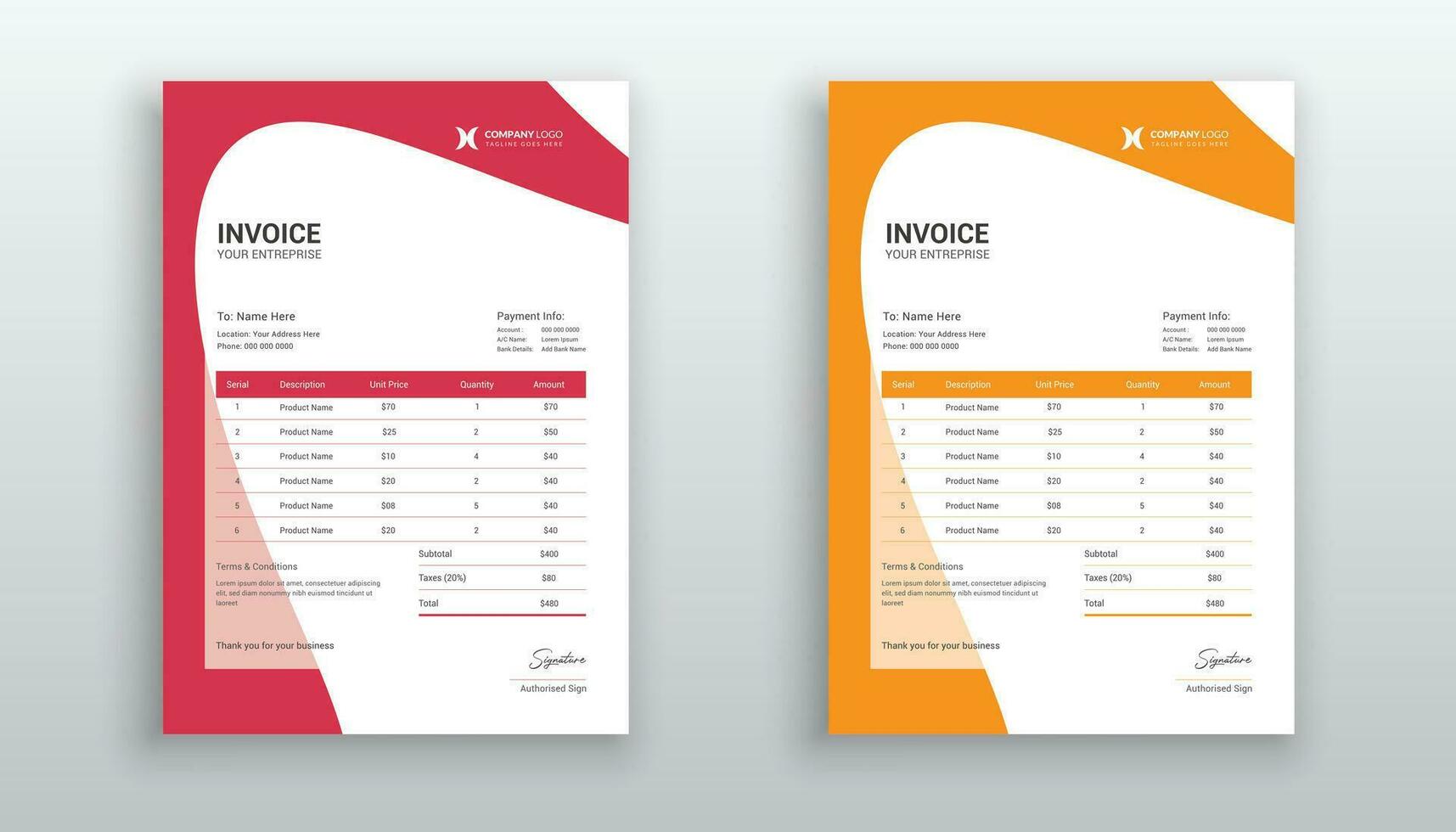 creative modern invoice template for your business vector