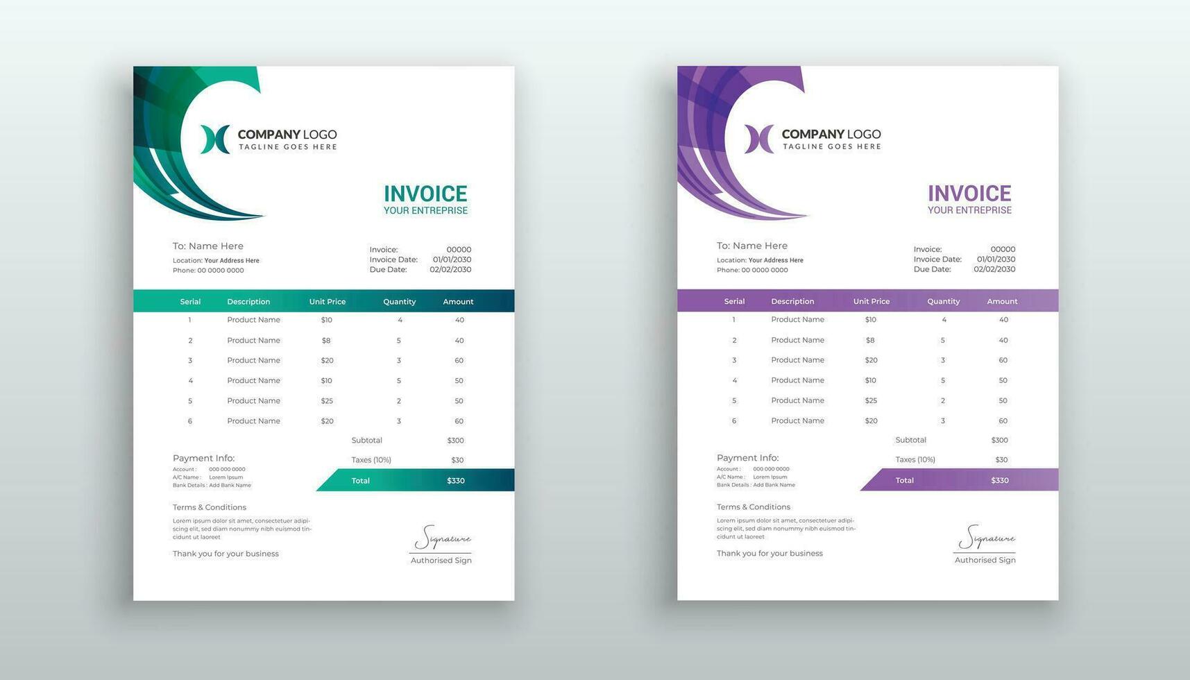 creative modern invoice template for your business vector