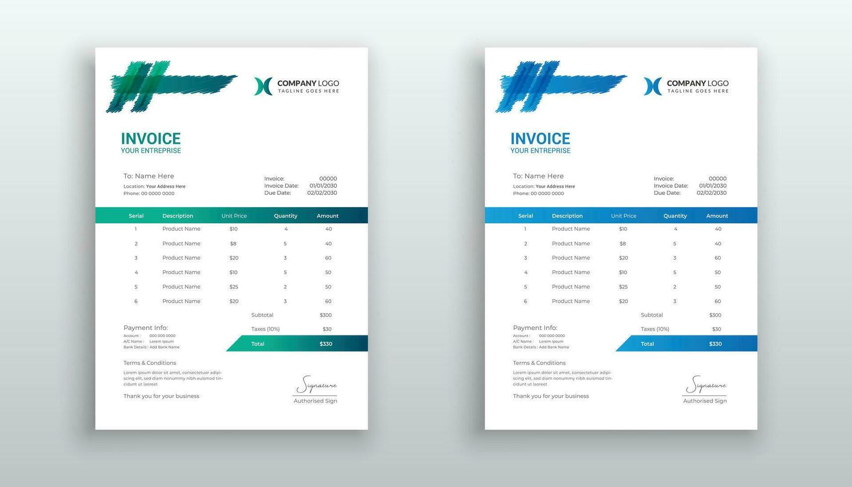 creative modern invoice template for your business vector