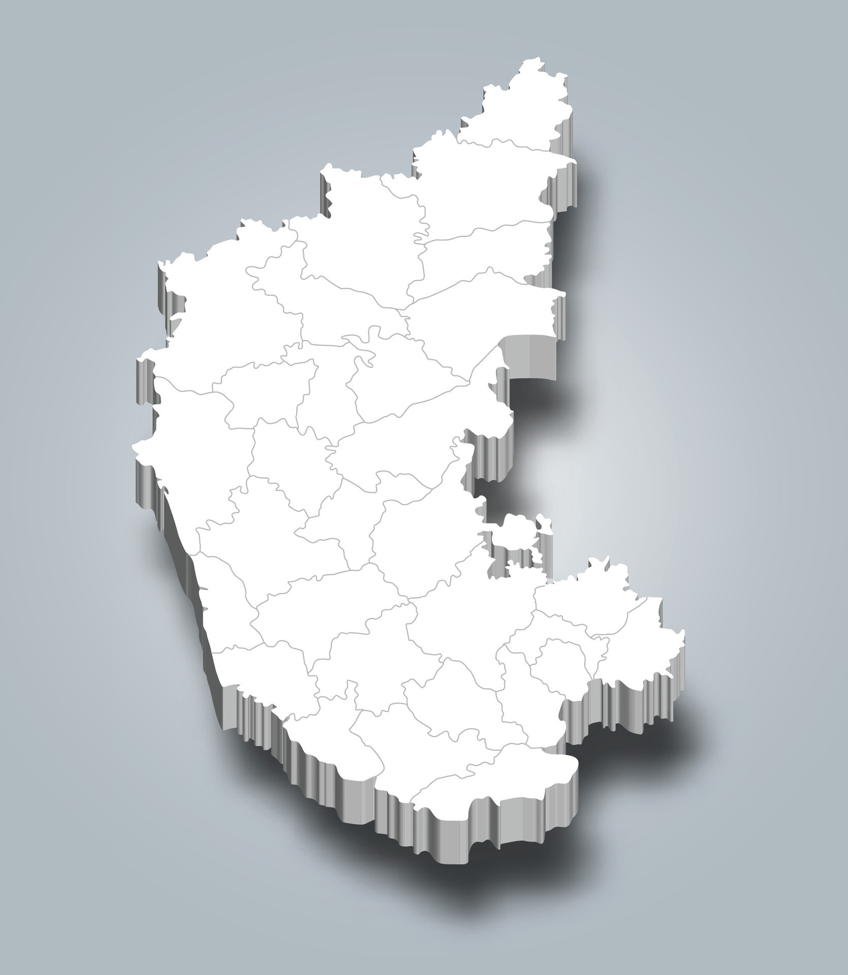 Karnataka 3d district map is a state of India 28125525 Vector Art at