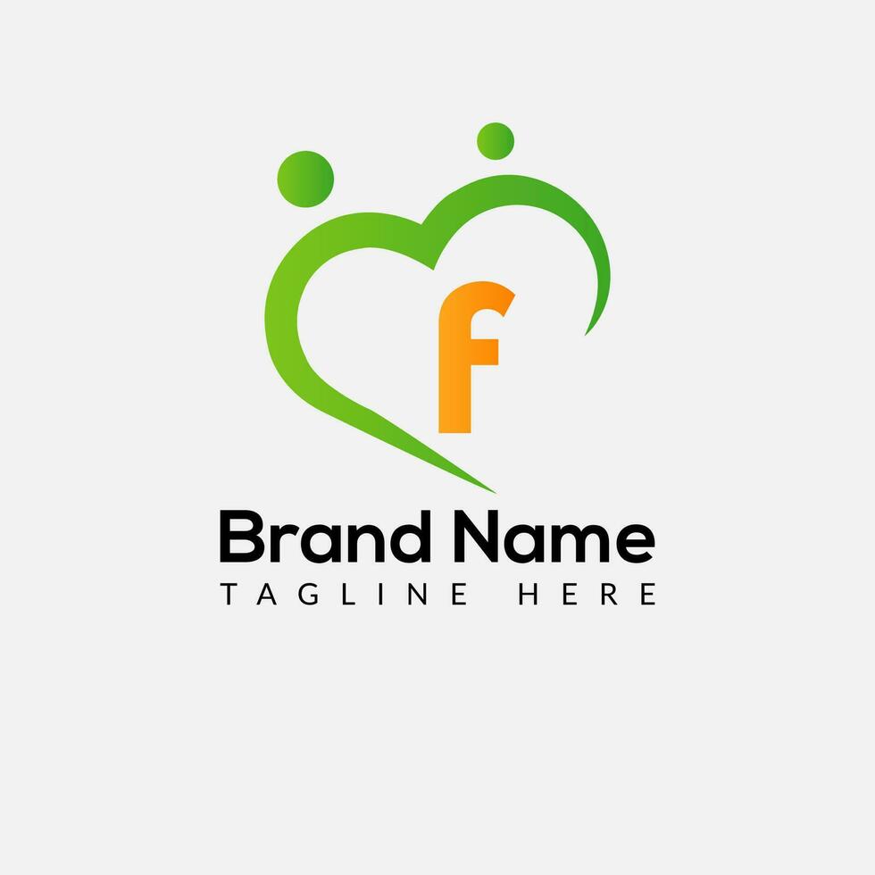 Health Logo on Letter F Sign. Health Icon with Logotype Concept vector