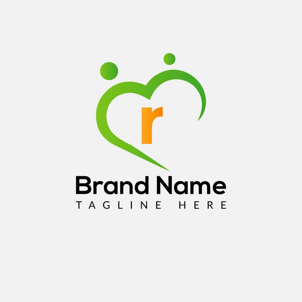 Health Logo on Letter R Sign. Health Icon with Logotype Concept vector