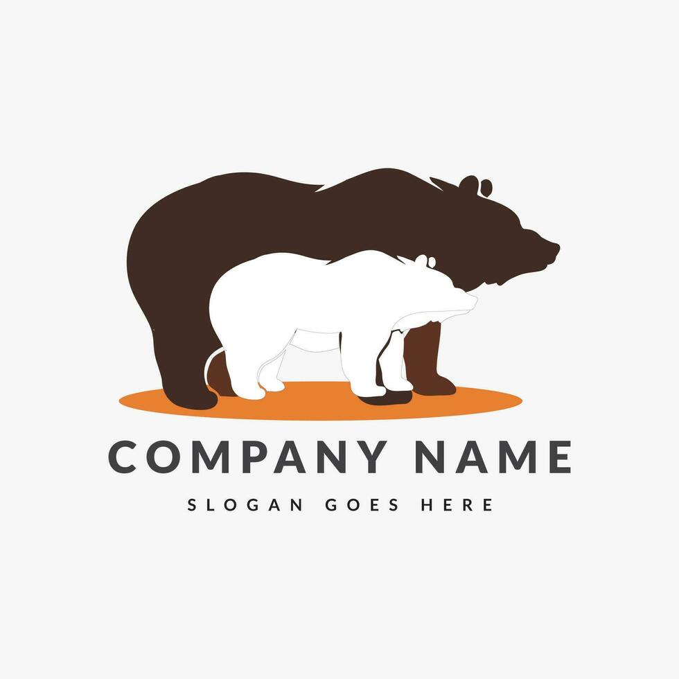 resumen oso emblema moderno vector logo diseño