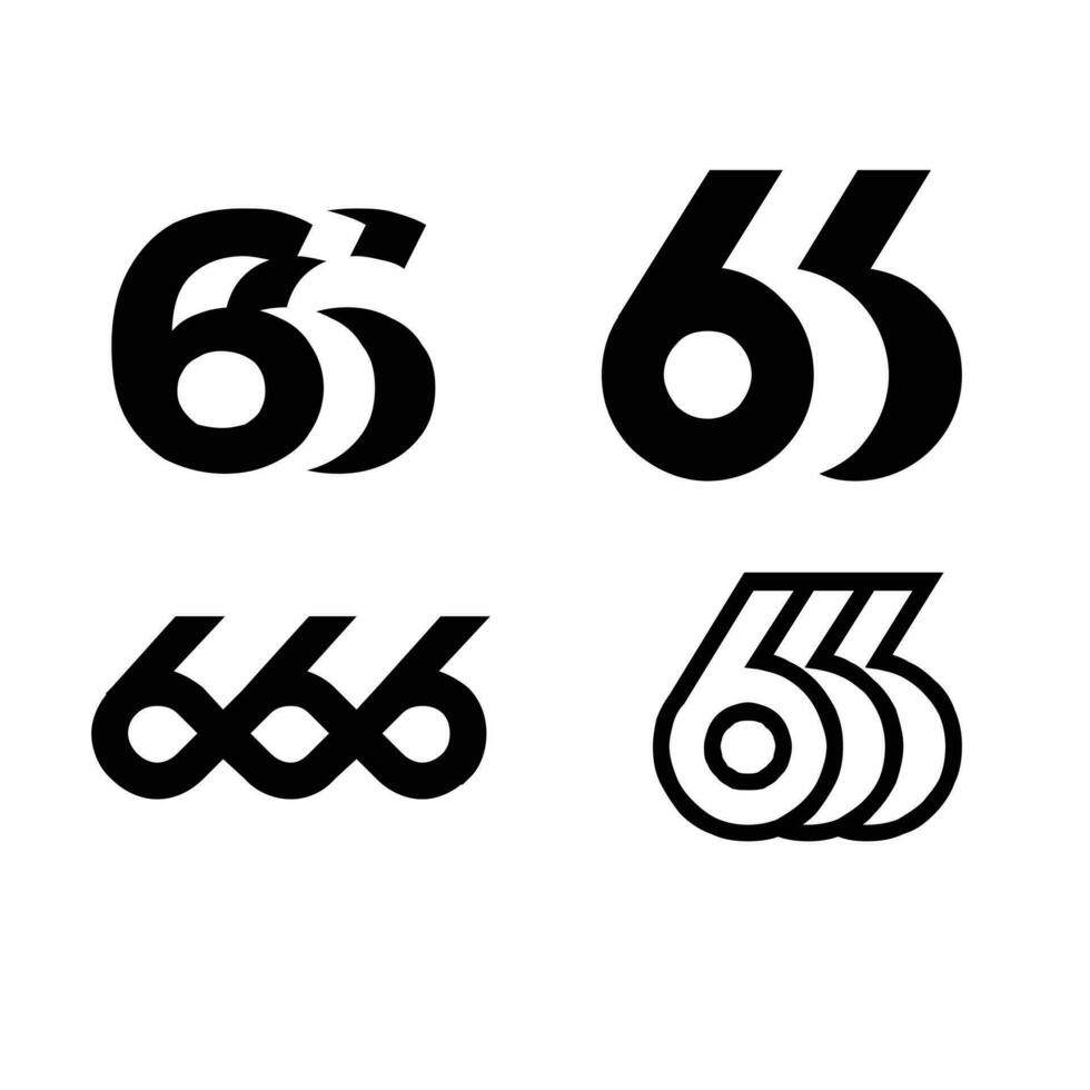 666 logo icon design vector