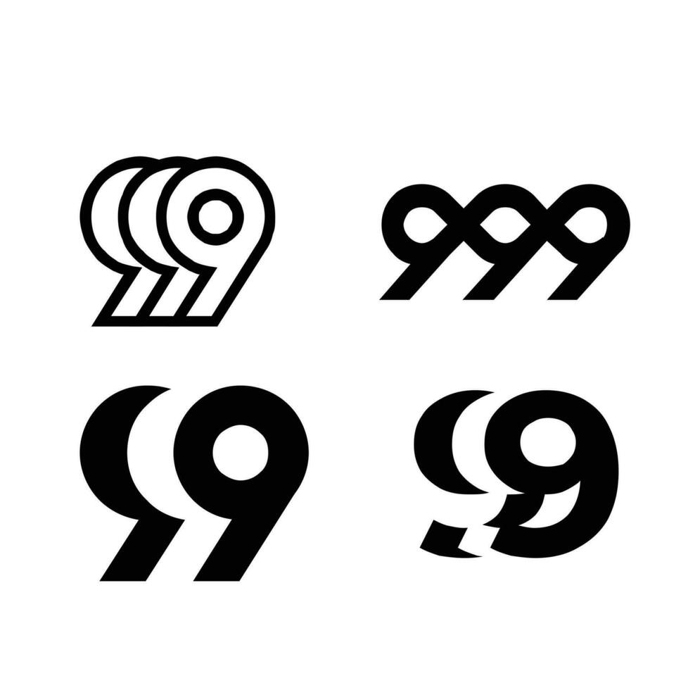 999 logo  letter vector