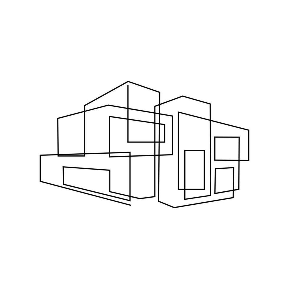 Architecture house line illustration design vector