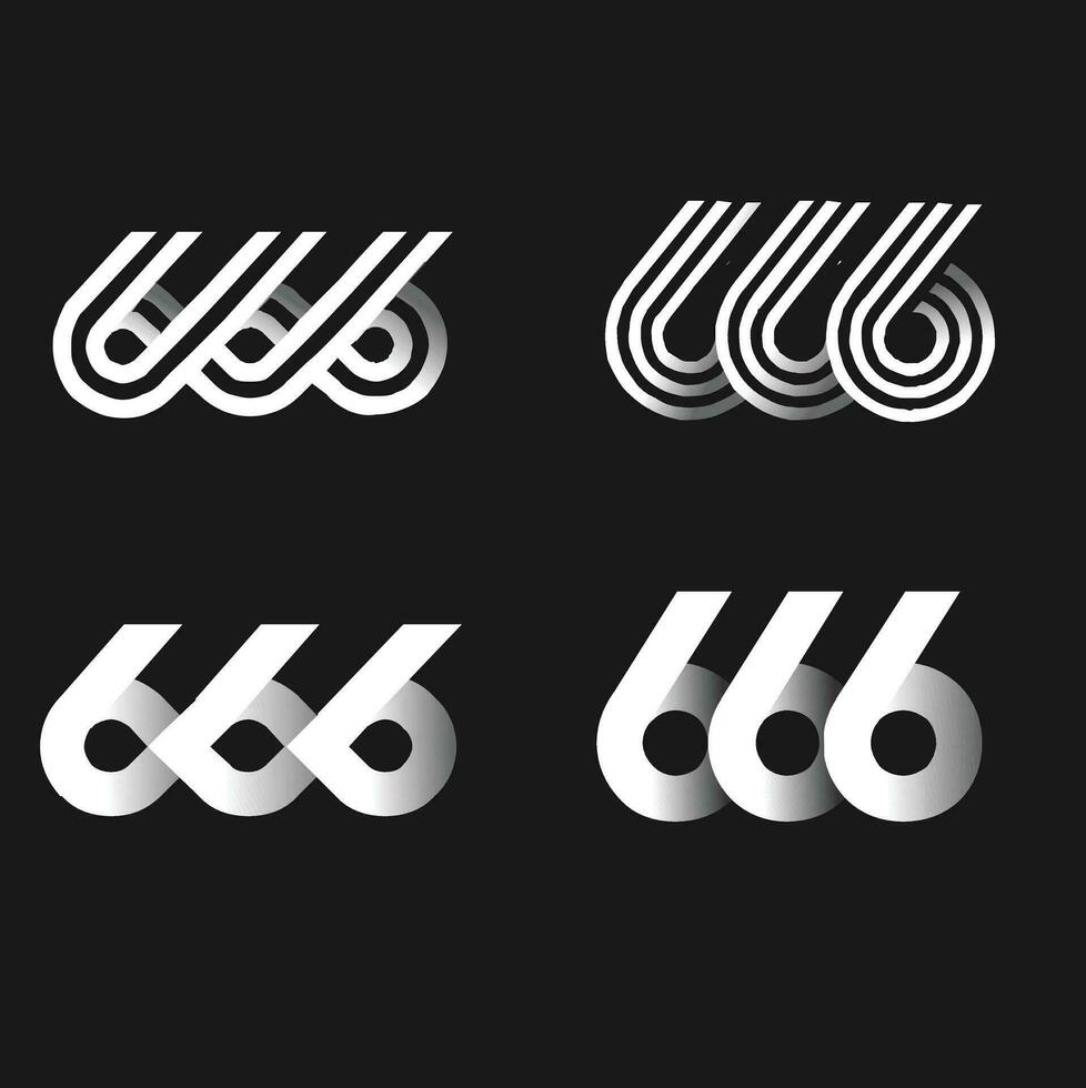 666 logo icon design vector