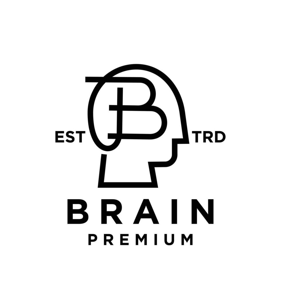 cerebro si letra logo icono diseño ilustración vector